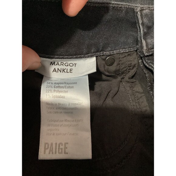 Paige Womens Washed Black Margot Ankle Skinny Jeans High Rise 28 - Picture 8 of 8